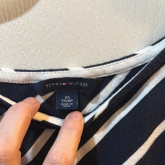 Tommy Hilfiger Navy and White Asymmetrical Dress - Picture 2 of 3
